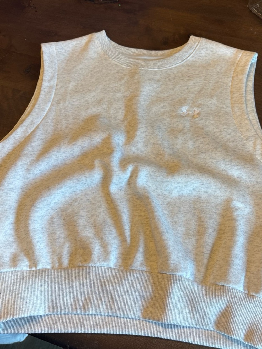 Under Armour White Crewneck Sweatshirt Shell with Logo Print